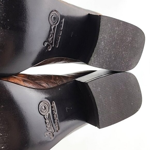 Icon Women's Leather Tan Wearable Art Western Horses Heeled Mules Shoes Size 7 - Picture 12 of 16